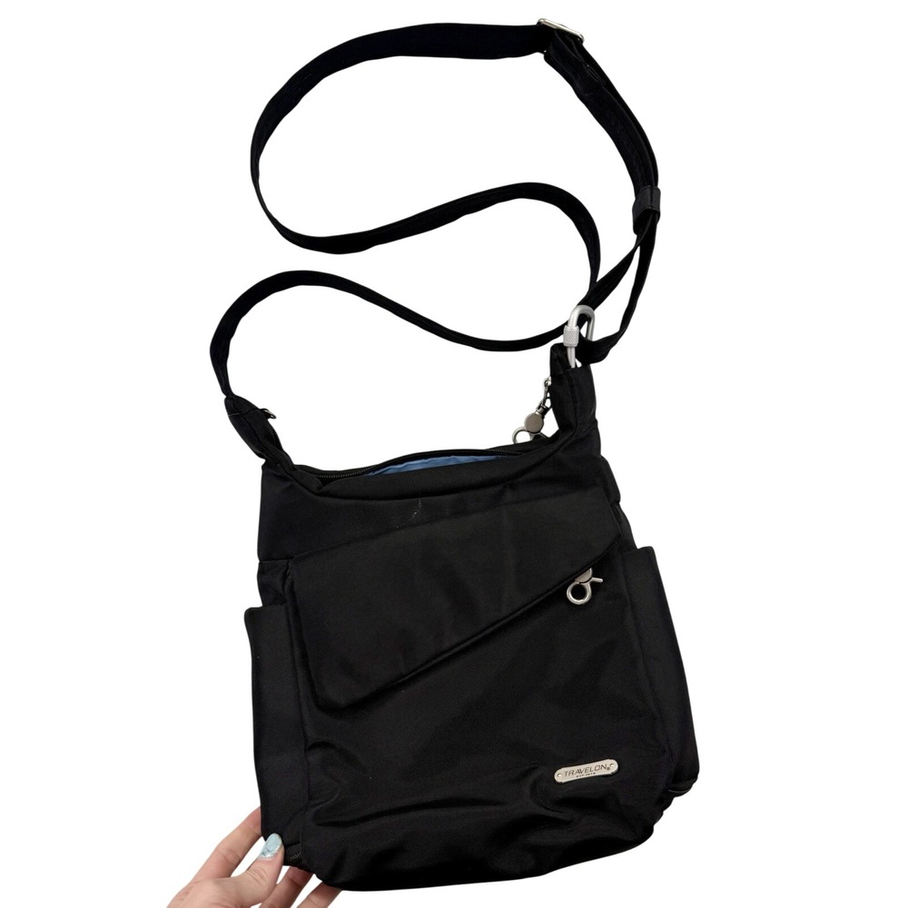 Travelon Cross Body Travel Bag Purse Black Nylon Anti-Theft Gorpcore Utility EUC